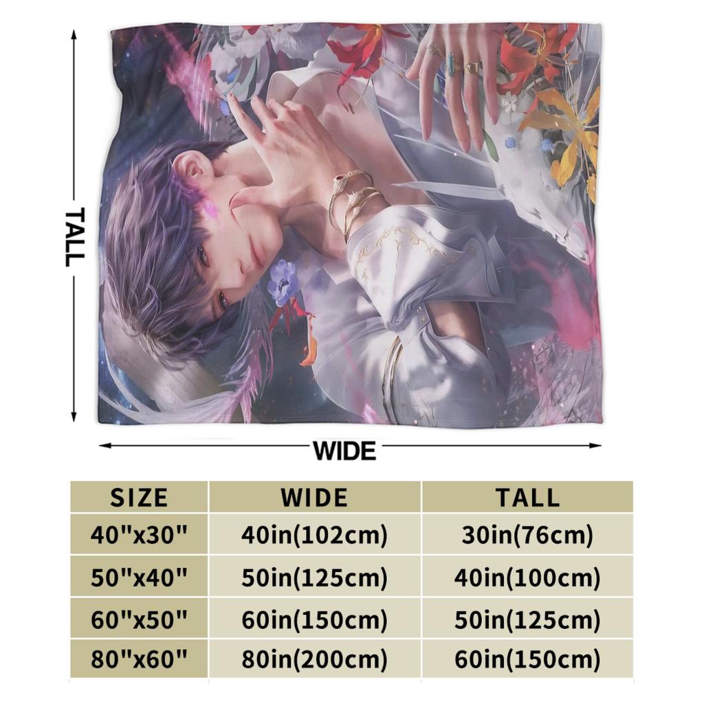 Love and Deepspace Rafayel Fuzzy Blanket Awesome Throw Blanket for Sofa Bedding Lounge 150*125cm Bedspread