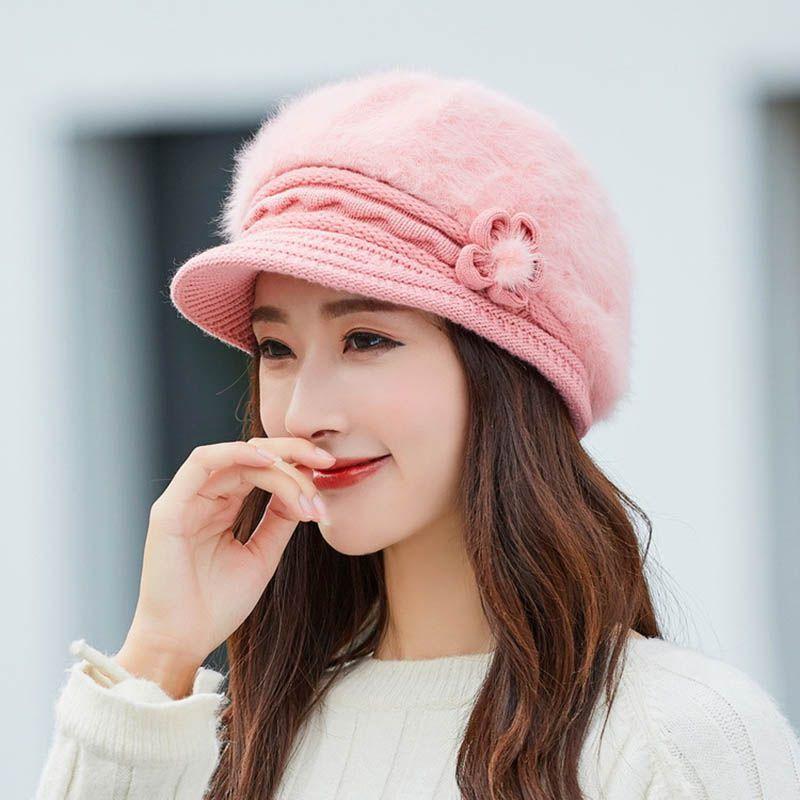 

Elegant Ladies Winter Warm Knitted Crochet Slouchy Baggy Beanie Hats Cap Pink