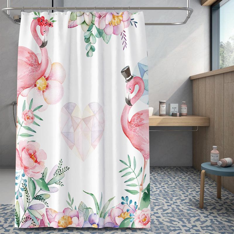 Bathroom Thickened Waterproof Curtain Mildew Proof Shower Curtain Shower Partition Curtain Shower Curtain Bathroom Curtain Free Perforation