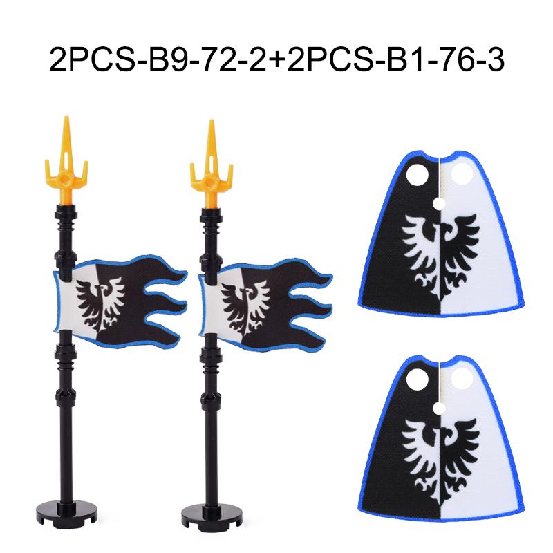 Medieval Military War Army Castle Knight Soldier Figures Building Blocks Weapon Cloak Helmet Shoulder Armor Flag Warrior Shield