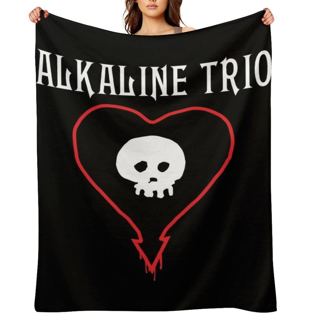 Alkaline Trio Punk Band Logo - Skull Heart Text Throw Blanket sofa bed Plaid Retros For Sofa Thin Blankets