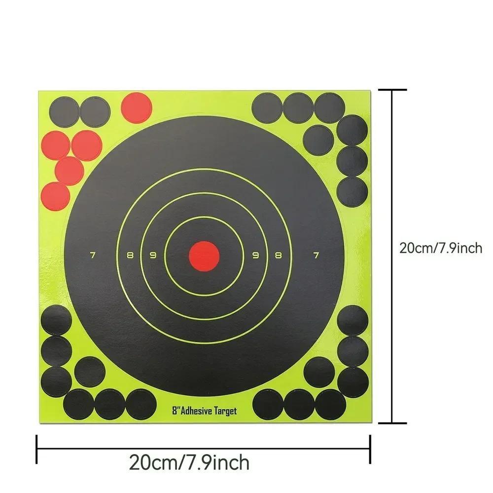 100Pcs Paper Target Stickers Adhesive Reactivity Shoot Targets Outdoor Shooting Practice Hunting Training 8*8Inch Shot Target