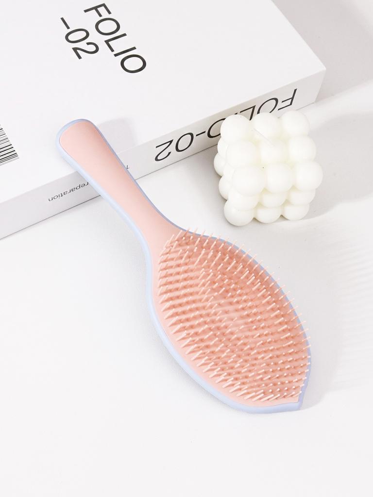 Fluffy leaf shaped hair brush, plastic bristles scalp massage comb, anti-static,reduces frizz, suitable for daily use