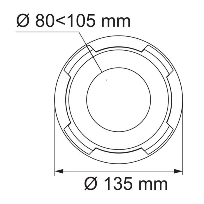 Bague et Joint Pipe WC - WIRQUIN - Ø 80-105 mm - PVC - Intérieur - Raccordement étanche
