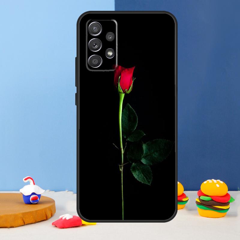 Red Rose Flower Case For Samsung Galaxy A53 A33 A13 A34 A54 A14 A35 A55 A15 A56 A36 A26 A16 A06 A22 A32 A52