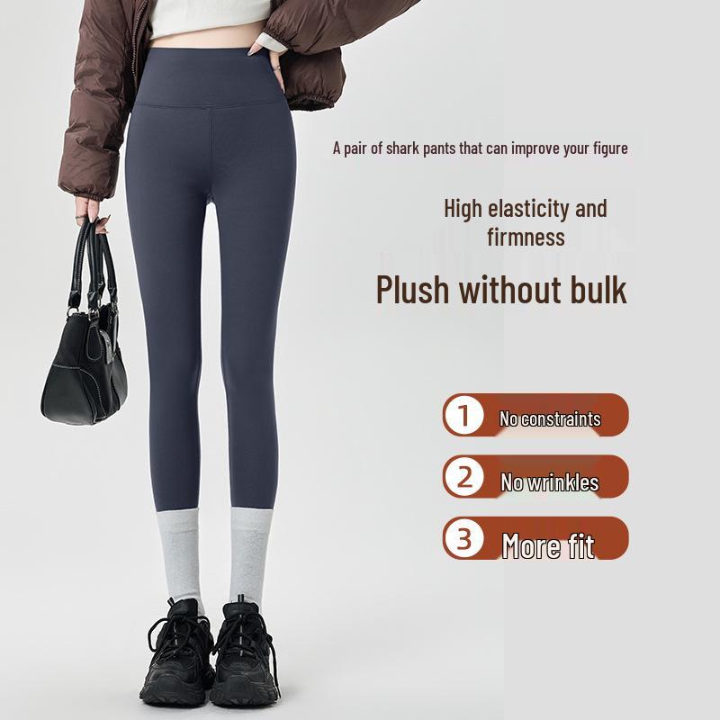 Women's Plus Velvet Cashmere Yoga Pants - Warm Cotton & Silk Leggings for Autumn/Winter