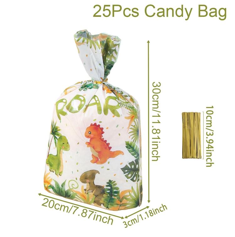 Jungle Animal Candy Bags Engineering Vehicle Gift Bags Sealable Treat Cookie Candy Goodie Bags Baby Shower Birthday Party Decors