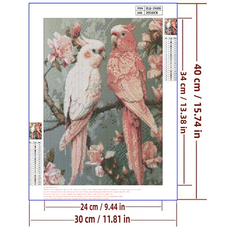 5d DIY Diamond Painting Cross Stitch Animal Parrot Handicrafts Diamond Embroidery Mosaic Flowers Full Round Drill Home Decor