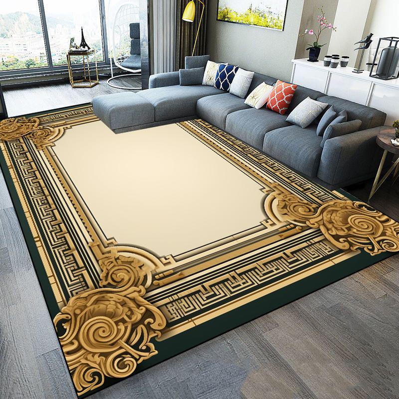 

Европейские Роскошные Ковры для Гостиной Большой Площади Декоративные Ковры Пушистые Мягкие Ковры для Спальни Моющиеся Коврик под Кофейный Столик 60x90cm