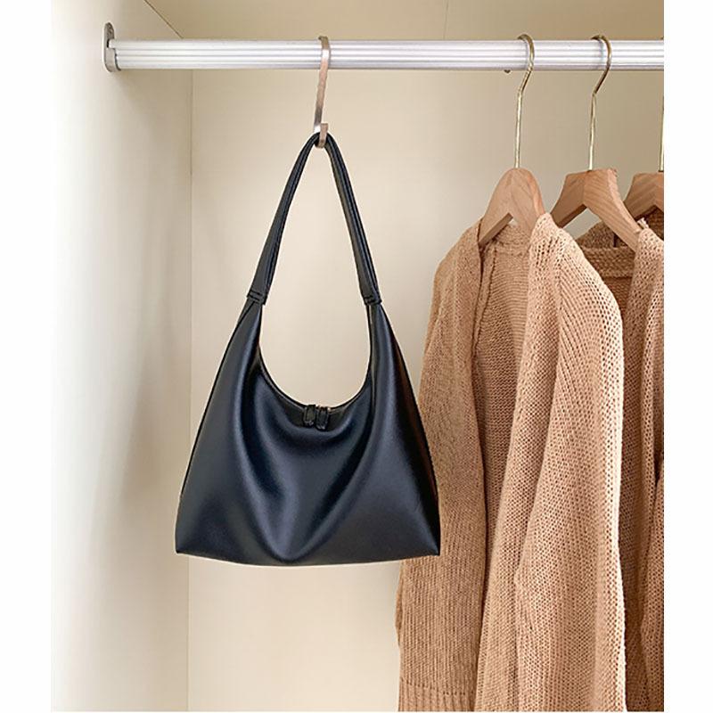 Brown Bags Ladies Commuter Large Capacity One Shoulder Underarm Bag Autumn Winter Vintage Soft Leather Holder