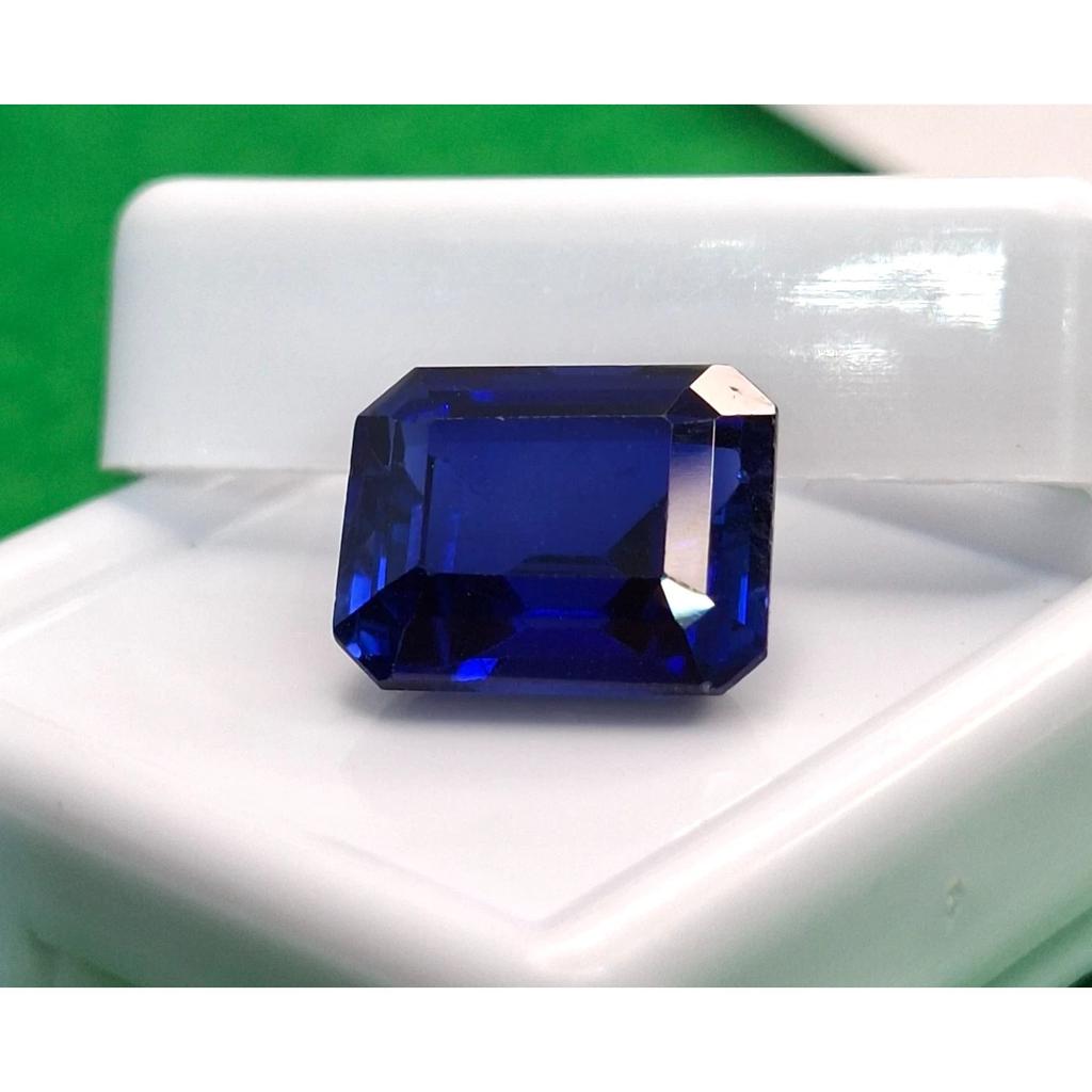 Natural Ceylon Blue Sapphire 7-9 Ct Emerald Cut Certified Fabulous Gemstone