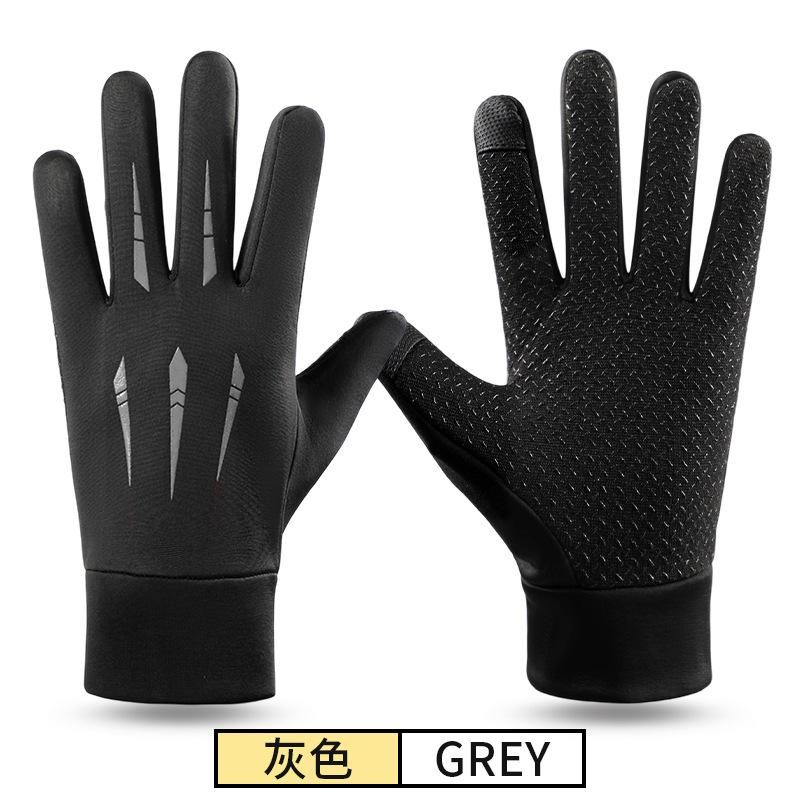 

Winter Warm Gloves Thicken Fleece Lining Cycling Gloves Anti-Slip Cold-proof Thermal Touchscreen Outdoor Sports Ski Gloves серый