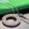 925 Sterling Silver Woven Circular Pendant Wedding Necklace Fashion Wedding Jewelry