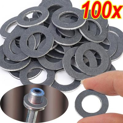 5-100PCS Car Engine Oil Pan Drain Screw Seal Gasket for Toyota 12mm Aluminium Washer Oil Drain Plug Spacer Auto Accessories