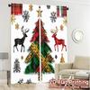 2pcs,Curtains Buffalo Plaid Christmas Trees Popular Creative Curtains Versatile Fabric Curtains Thermal Insulation, and Room
