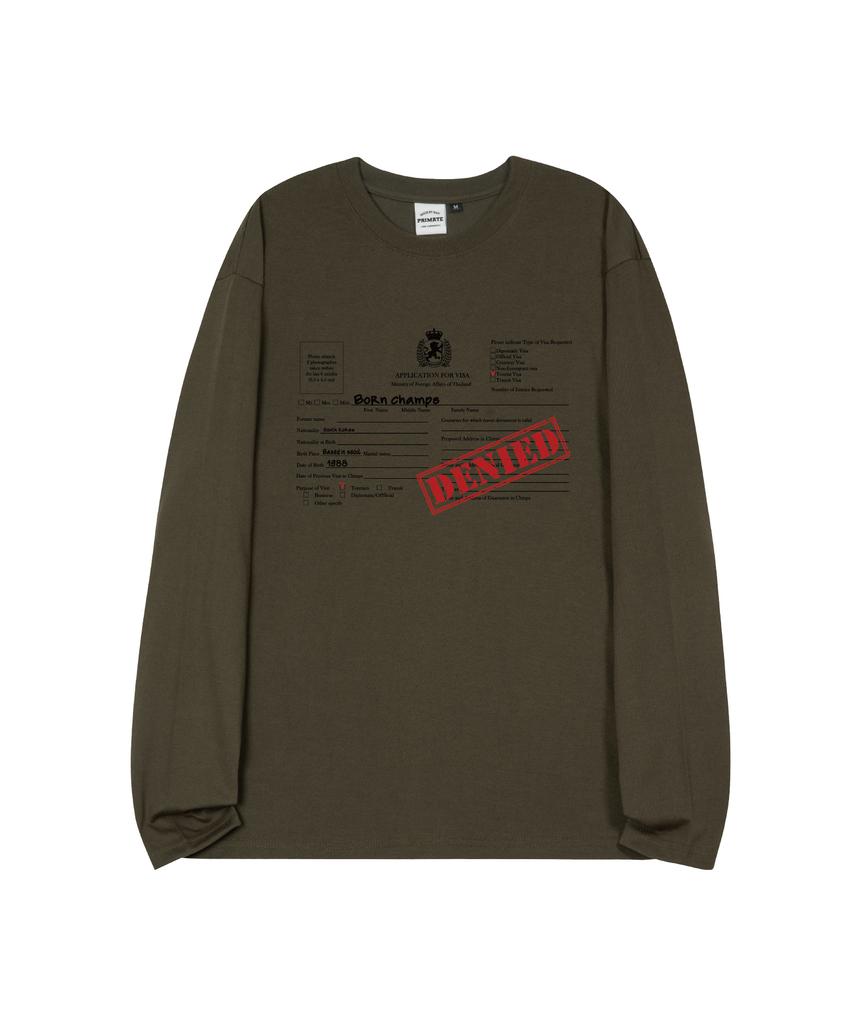 BORN CHAMPS [4 Colors] Visa Denied Oversized Long Sleeve B25St61