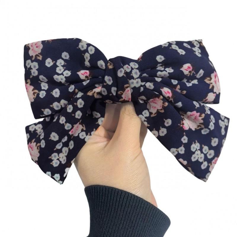 Handmade Triple Layer Heart Bow Hair Clip Women Sweet Forest Style Large Tulle Clamp