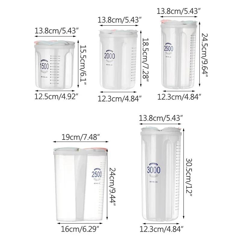 Grain Food Storage Tank and More  Kitchen Storage Box with Moisture-Proof Sealed Cans and Multi Grid Large Capacity Organizers