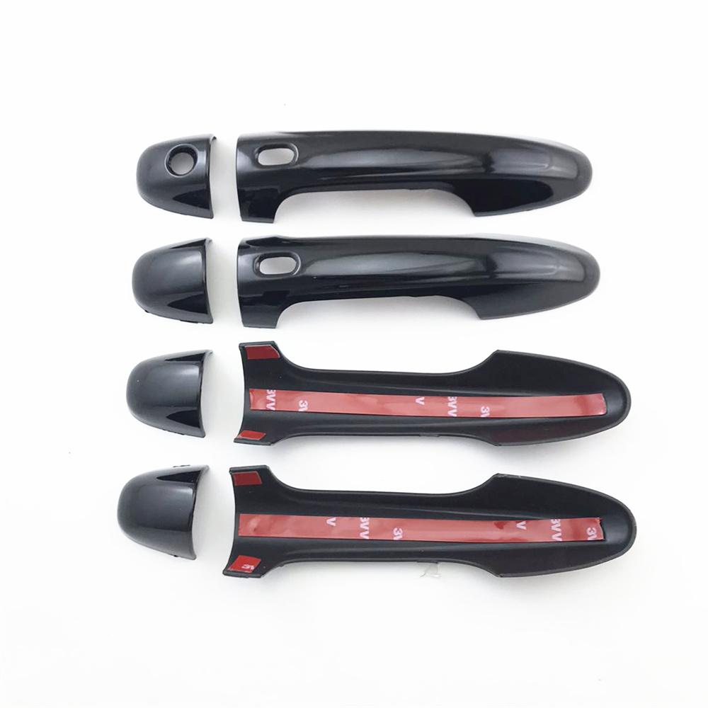 8Pcs Bright Black Door Handle Cover Protector Set For 2015-2020 Toyota Hilux N80