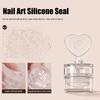 Silicone Head Stamp For French Nails Printing Transparent Nail Stamper With Scraper Heart Flowers Shaped Jelly