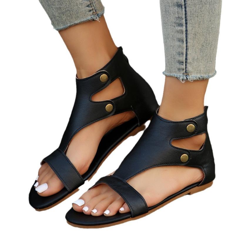 New European and American flat plus size Roman sandals for spring