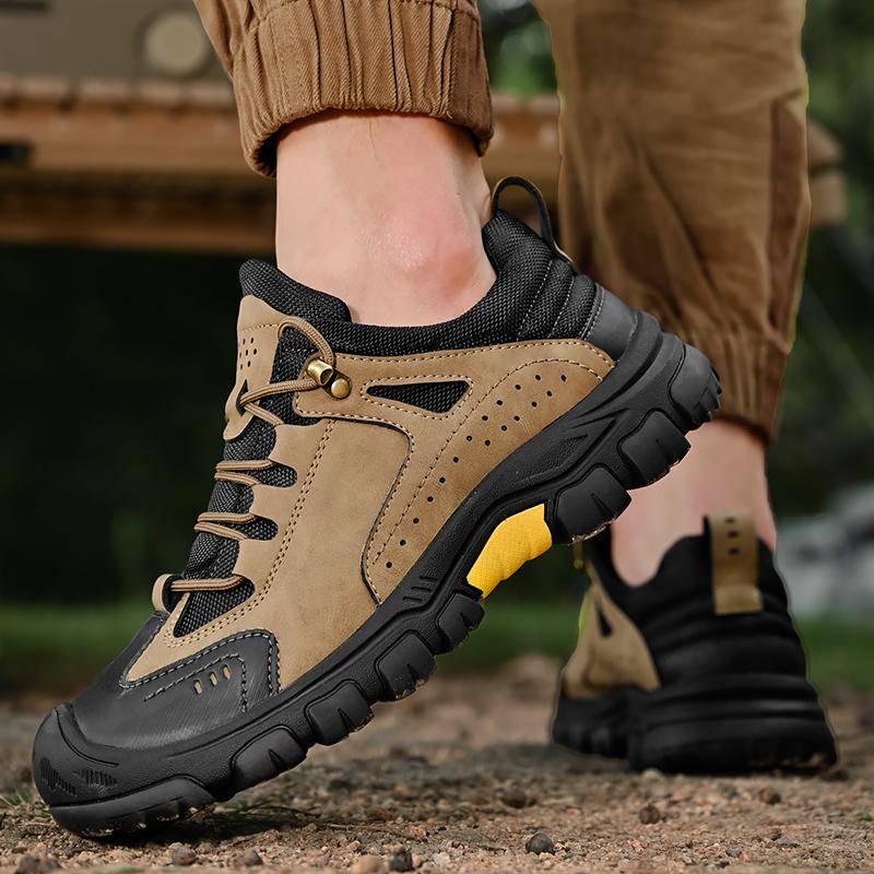 Fashion Genuine Leather Men's Shoes High Quality Male Hiking Shoes Hot Sale Men's Outdoor Sneakers Classic Lace-Up for Men Casual Shoes
