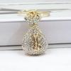 3D Dollar Bag Shaped Women's Bag  Accessories Rhinestone Key Chain Fashion Pendants Party Favors Car Keys Decoration Accessory