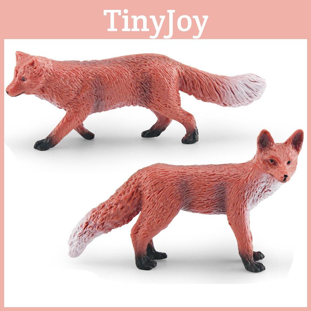 Realistisches PVC-Fuchs-Modellspielzeug-Set mit vier schönen statischen Rotfuchs-Figuren