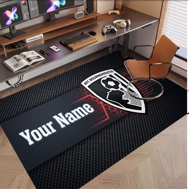 Personalized Crystal Velvet Carpet Bournemouth Football Pattern Non Slip Floor Rug