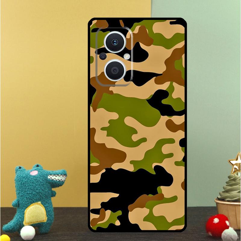 Military Army Camouflage Pattern Case For OPPO Reno 15 Pro 15F 10 11 12 13 13F 14 14F 8 7 Lite 8T OPPO Find X9 X8 X6 Pro Cover