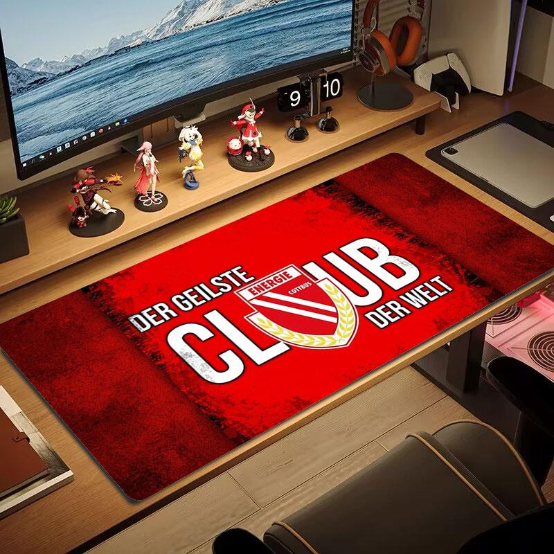 FC Energie Cottbus Large Size Mouse Pad Large Gaming Table Cushion Non-slip Laptop Tablet Big Mousepad XXL Mat Mini PC Playmat With Lock Edge