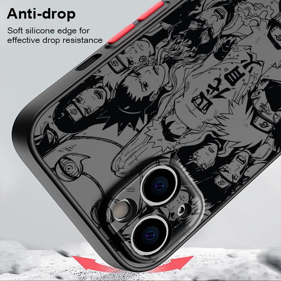 Matte Phone Cover Case for iPhone 14 12 11 X 15 Plus 13 Mini 16 Pro Max XR Cool Anime Characters