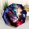 1pc Colorful Galactic Lion Durable Cartoon Folding Umbrella,Compact Umbrella for Men and Women, Suitable for Travel or Daily Use.W017