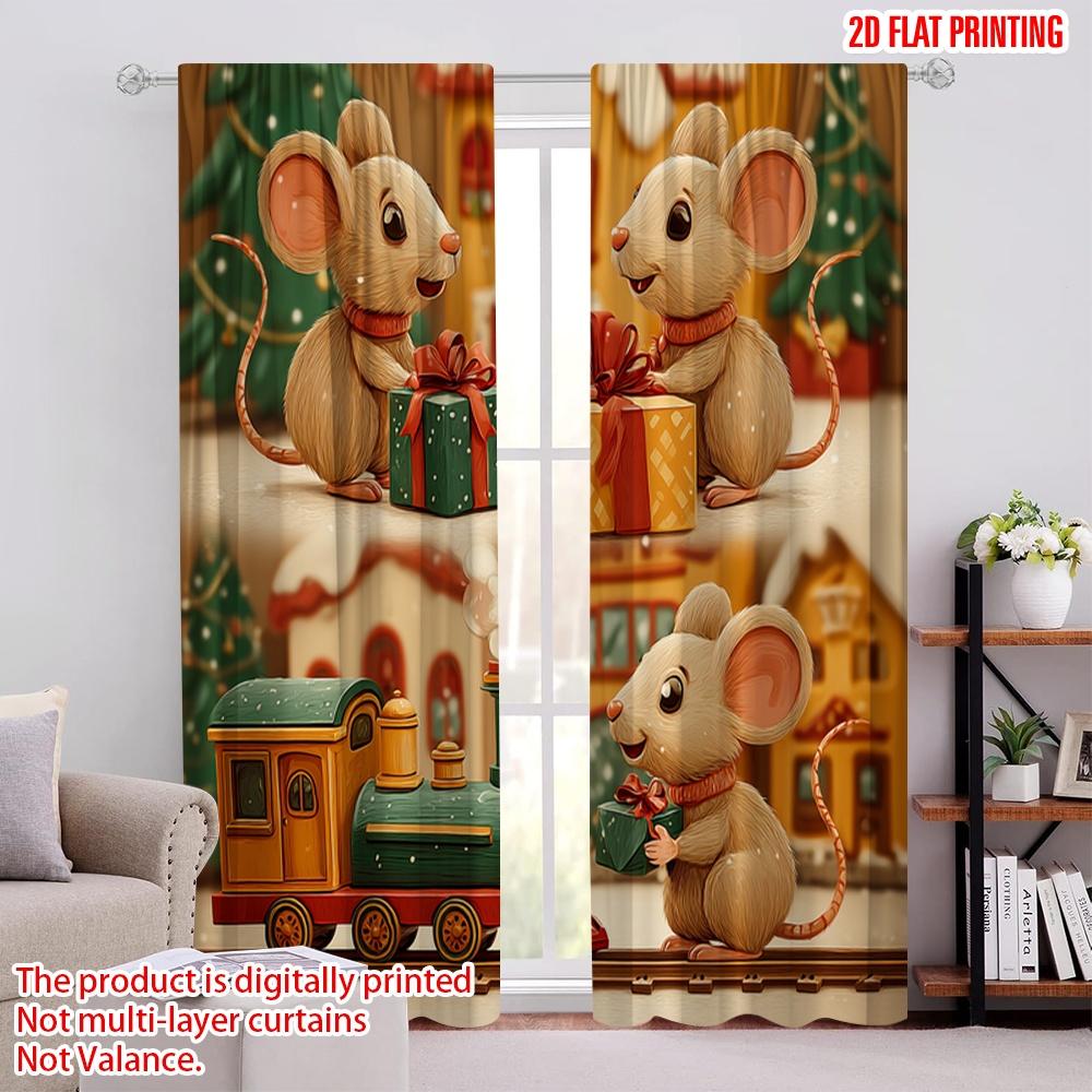 

2pcs,2D plane printing Print Curtains Cute Mice Polyester Woven (without rod) Gifts Ldeal for Bedroom, Living Room, Office ,Home 52.50 × 116.00 cm 2 pcs