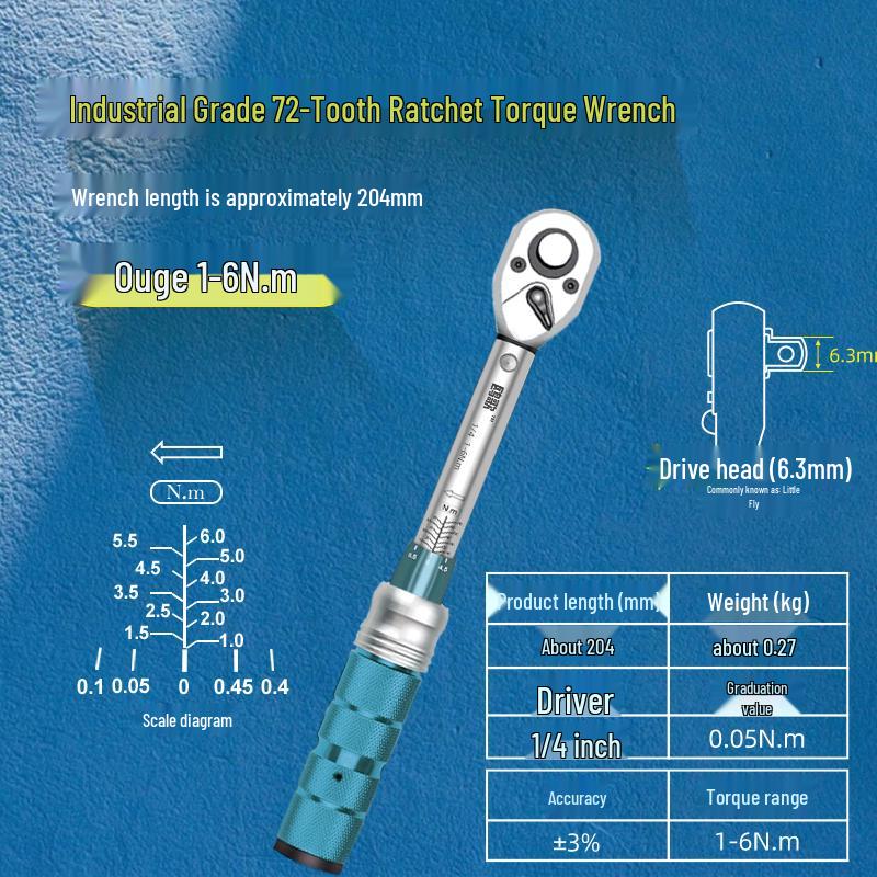 High Precision Interchangeable Head Adjustable Torque Wrench