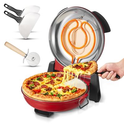 VEVOR Pizza Oven, 304.8 Mm Electric Pizza Maker, 1200W Electric Pizzas Cooker with Cordierite Stone, 5-Mode Temperature Control