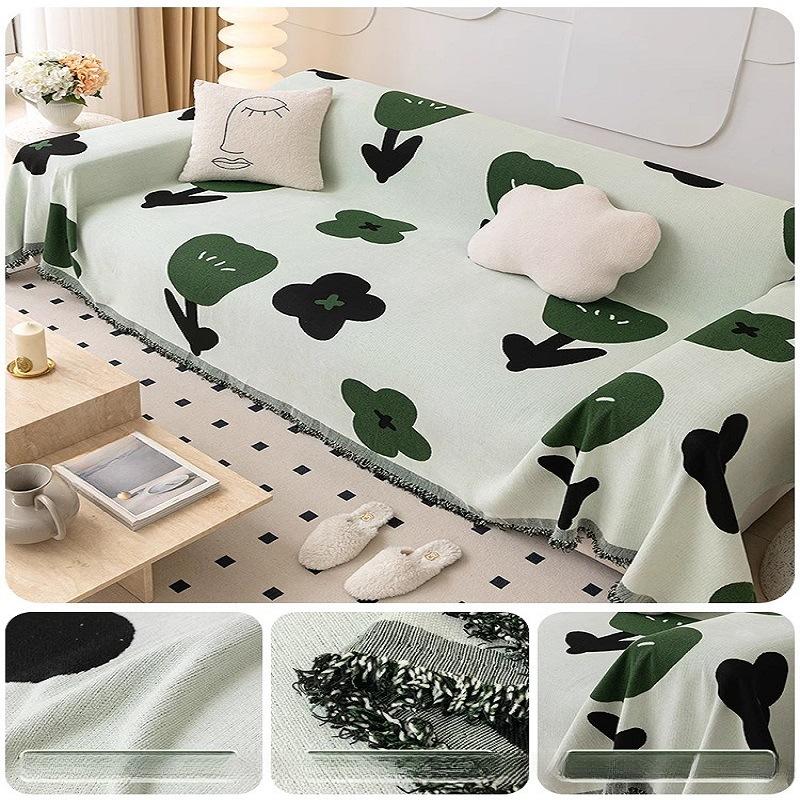 Kratzfester Chenille Sofaüberwurf Modern Schlicht All-Inclusive Rutschfest Sofabezug Vier Jahreszeiten Universal Sitzkissen Staubschutz