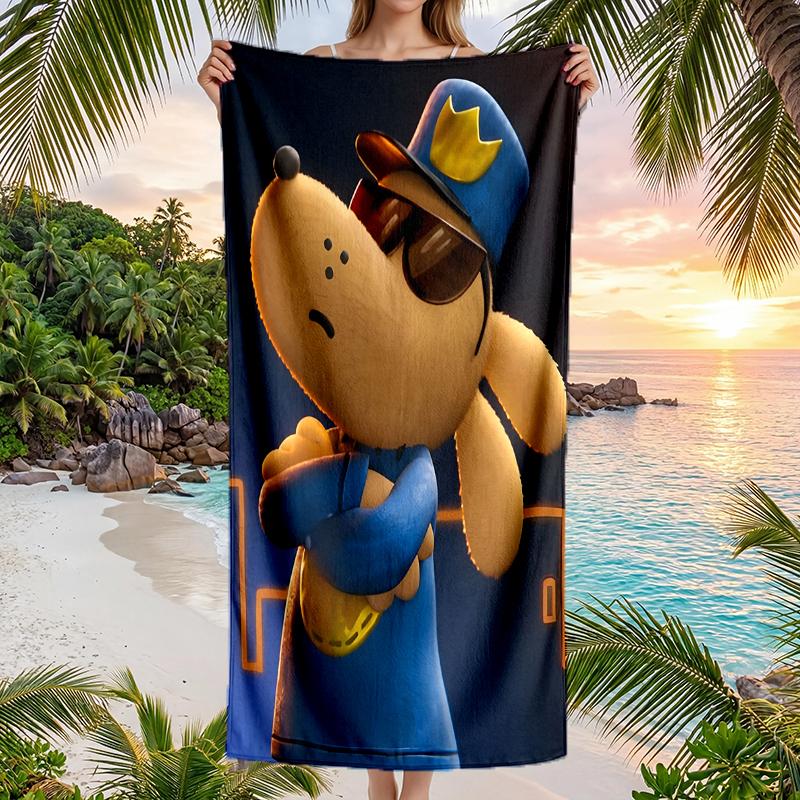 Dog Man Fashion Beach Towel: Ideal for Summer Adventures Soft, absorbent and quick drying suitable for swimming and bathing