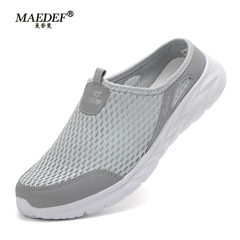 

MAEDEF Men Slippers Summer Shoes for Man Breathable Shoes Men Flat Casual Shoe Male Light Comfortable Mesh Half Slippers Sandals 47