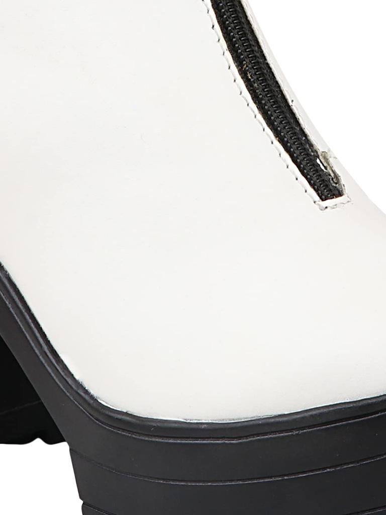 Shoetopia Γυναικείες Κοντές Μποτίνες με Χοντρό Τακούνι και Αντιολισθητική Σόλα, Άνετες Μοντέρνες Μποτάκια Αστραγάλου | Μαλακή Εσωτερική Σόλα με Απορρόφηση Κραδασμών | Καθημερινά, Για Πάρτι & Χειμώνα