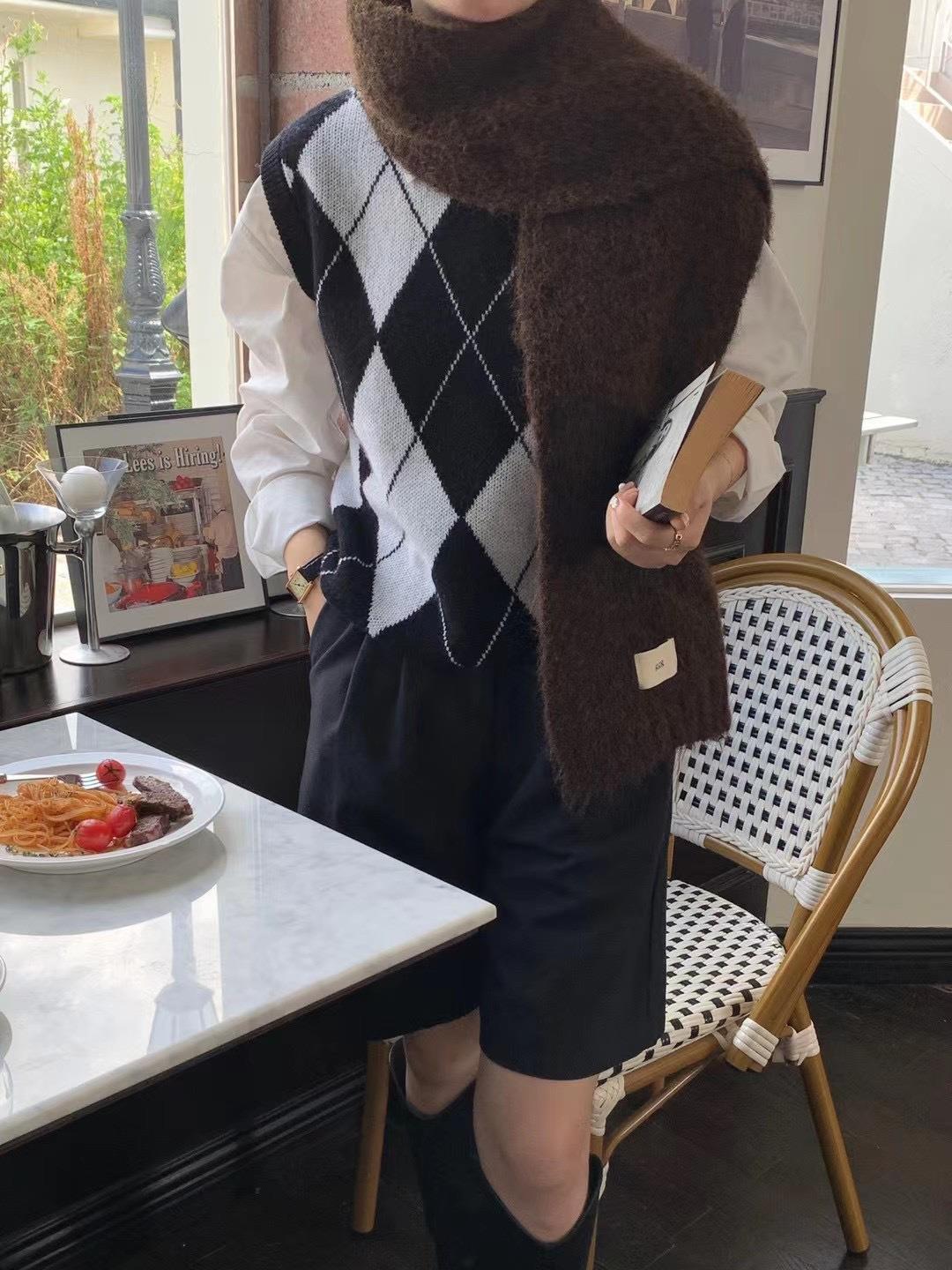 

Фиолетовый шерстяной шарф в корейском стиле для девочек — теплый, толстый и уютный для осени и зимы 140x20cm