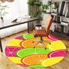 1pc Citrus fruits, Swirl patterns Round Chair mat Area Rug - Non-Slip, Floor Mat for Office, Bedroom, and Indoor Decor -1002202
