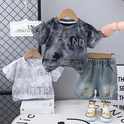 Boys Summer Clothes Sets Children Cotton T-shirts + Denim Short Pants 2 Piece Set Sports Suit for Baby Tracksuits Kids Outfits