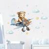 PVC Self-adhesive Wall Stickers for Kids Room Decoration Bedroom Cartoon Airplane Astronaut Bear Decals