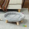 Removable Plush Sofa Bed for Dogs and Cats with Backrest, 47x40x20 Cm, Grey