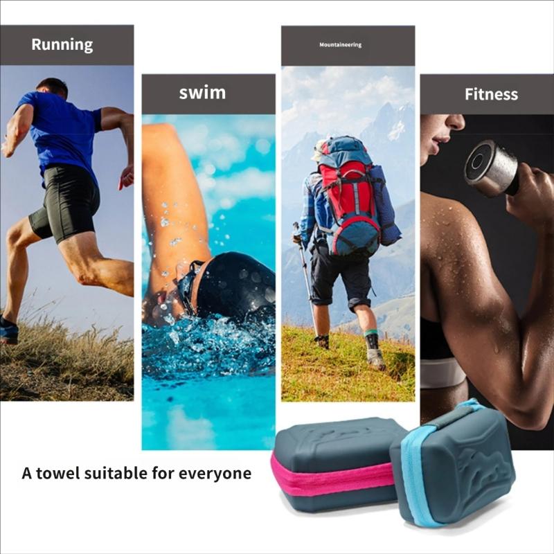 Summer Sports Towel With Storage Case for Daily Gym Bags and Hiking Days, Reusable Sweat Wipe Towel for Travel Use