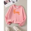 Boo Spider Web Halloween Design 2026 New Girls' Long-sleeve Casual Crewneck Sweatshirt, Suitable for Outdoor Sports and