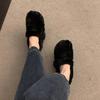 2025 Autumn and Winter New Mink Hair Shoes Women's Casual Wear with Soft Soles Mary Jane Doudou Shoes Cotton Shoes