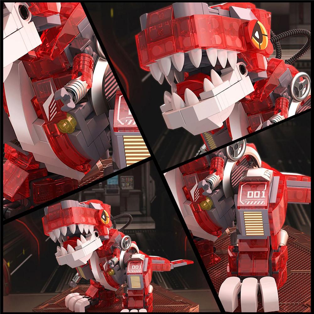 Luminous Dinosaur Building Blocks Tyrannosaurus Rex Triceratops Spinosaurus Velociraptor Model Kids Toy Halloween Christmas Gift