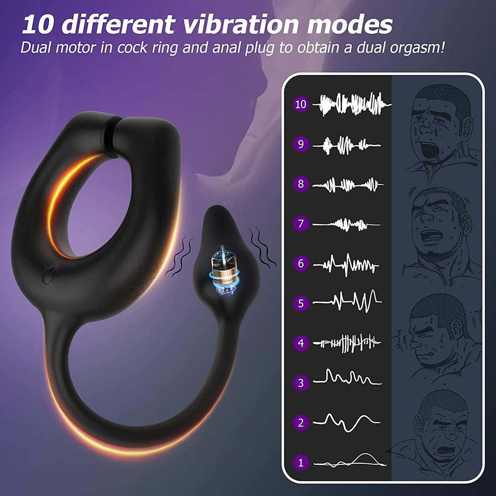 Magnetisk Mannlig Penis Kukringer Vibrator Analseksleketøy For Menn Forsink Ejakulasjon Kukring Prostatemassasjeapparat Parring Vibratorer